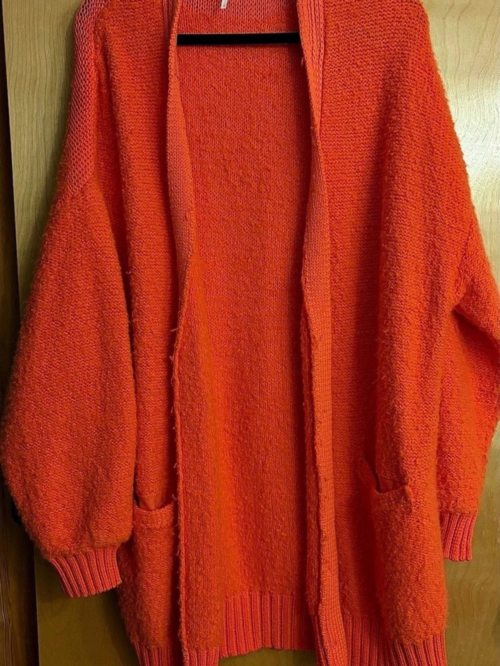Free People Orange Open Front Cardigan